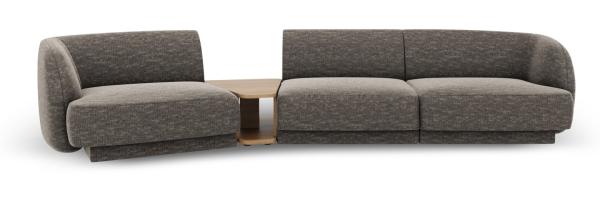Micadoni Modulares Sofa Miley 3-Sitzer Links Chenille Grau