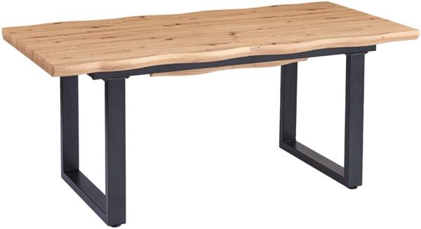 Esstisch Schweizer Kante eichenfarben 180 x 90 U-Gestell schwarz Bird 137800920