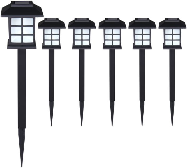 MONZANA® LED Solarlampe 6x Set Wetterfest Solar Akku Garten Solarleuchte Gartenleuchte Außenbereich Outdoor