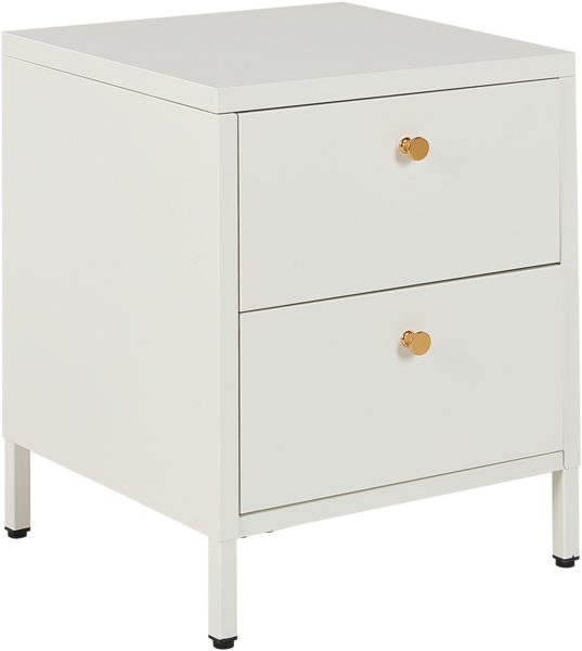 Nachttisch mit 2 Schubladen KYLEA Metall Weiß