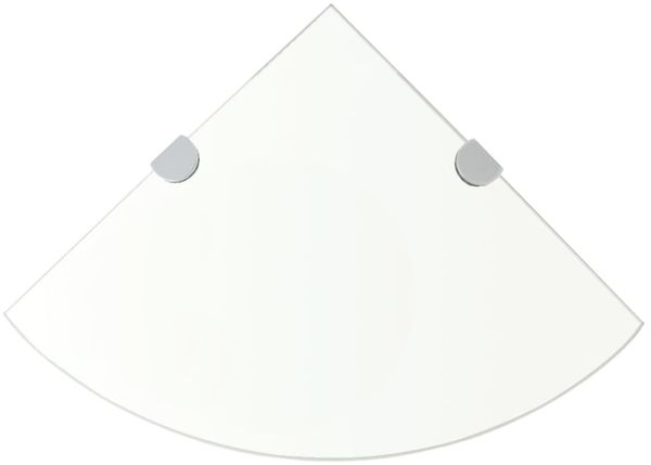 vidaXL Eckregale 2 Stk. mit verchromten Halterungen Glas Transparent [3051592]