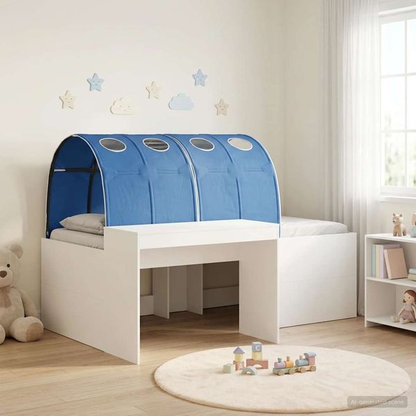 vidaXL Bett mit Tunnel 4 pcs Artisian Eiche und Blau Holzwerkstoff 3423691