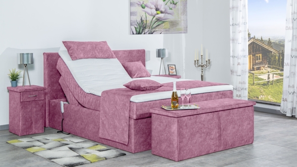 Meisterbetten Boxspringbett Nado 180x200 in DS-Viola, Matratzenbezug Nano, Ergoflex-Topper Bild 3