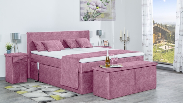 Meisterbetten Boxspringbett Nado 180x200 in DS-Viola, Matratzenbezug Nano, Ergoflex-Topper Bild 4