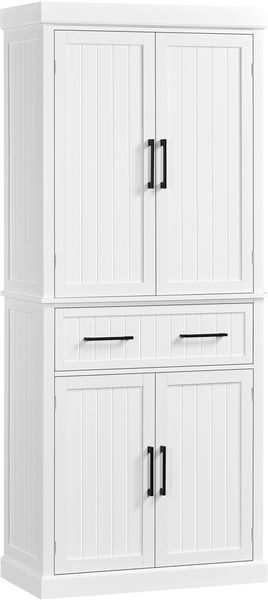 Yaheetech Aktenschrank Vorratsschrank Büroschrank 183,5 cm Höhe mit verstellbaren Regalbretter, Weiß