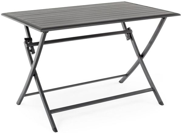 Bizzotto Gartentisch ELIN, Klappbar, 110 x 70 cm, Aluminium, Anthrazit, Witterungsbeständig