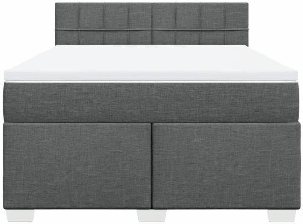 vidaXL Boxspringbett mit Matratze Dunkelgrau 160x200 cm Stoff 3288240 Bild 5