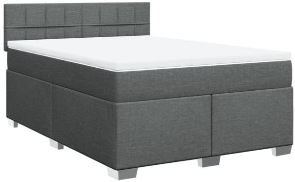 vidaXL Boxspringbett mit Matratze Dunkelgrau 160x200 cm Stoff 3288240 Bild 2