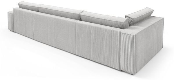 Wohnlandschaft Schlafsofa CORUNIA Stoff Poso Graublau Ottomane Rechts Bild 4