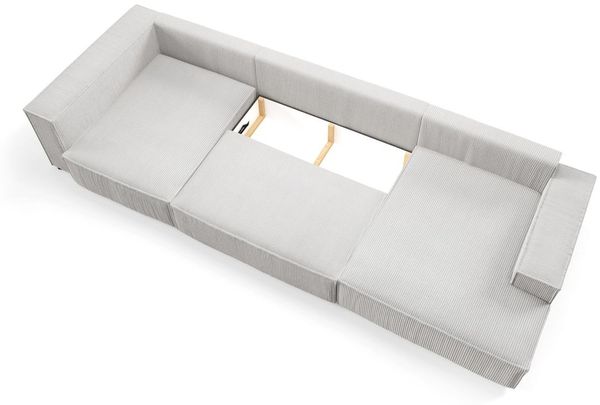 Wohnlandschaft Schlafsofa CORUNIA Stoff Poso Graublau Ottomane Rechts Bild 3