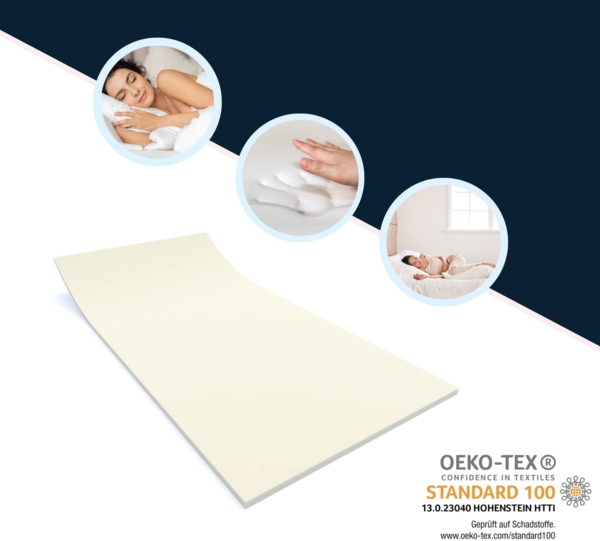 Viscoelastische Matratzenauflage ohne Bezug 210x180x5 cm Bild 5