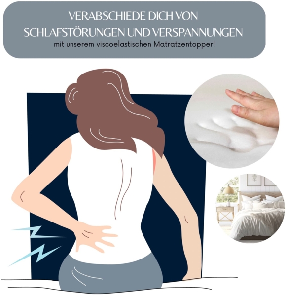 Viscoelastische Matratzenauflage ohne Bezug 210x180x5 cm Bild 3