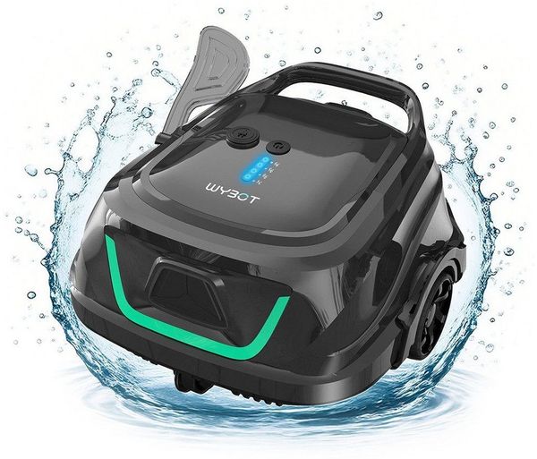 WYBOT Poolroboter (2026 Upgrade) A1 Kabelloser Poolsauger, Laufzeit bis zu 120 Min, mit Doppelfilter, 180-μm-Filter mit Schaumstoffschicht
