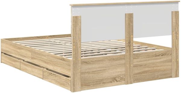vidaXL Bettrahmen Sonoma-Eiche 140 x 200 cm Ingenieurs Holz 3407986 Bild 10