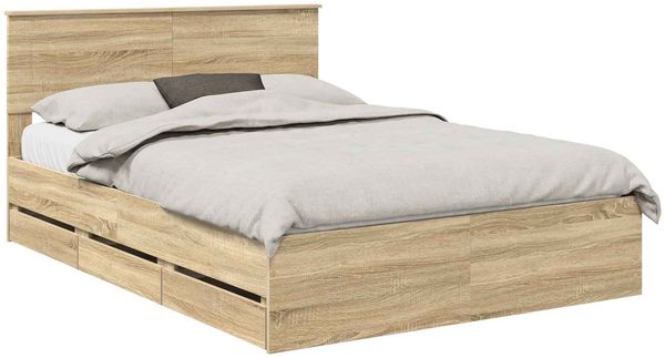 vidaXL Bettrahmen Sonoma-Eiche 140 x 200 cm Ingenieurs Holz 3407986 Bild 2