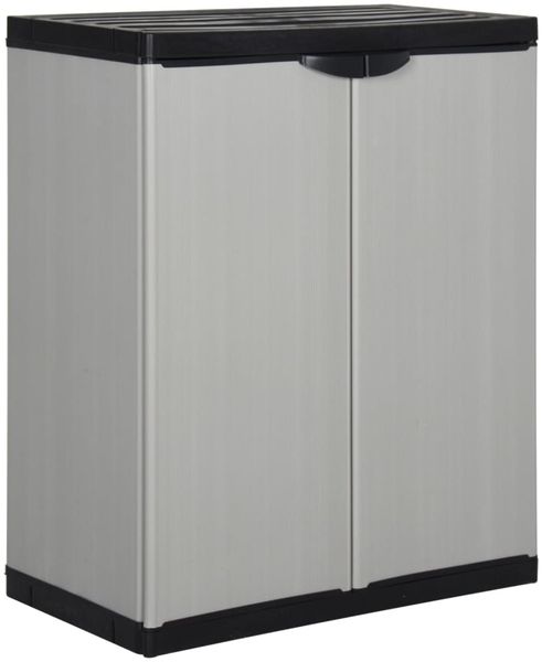 vidaXL Garten-Lagerschrank mit 1 Boden Grau und Schwarz 68x40x85 cm 340981