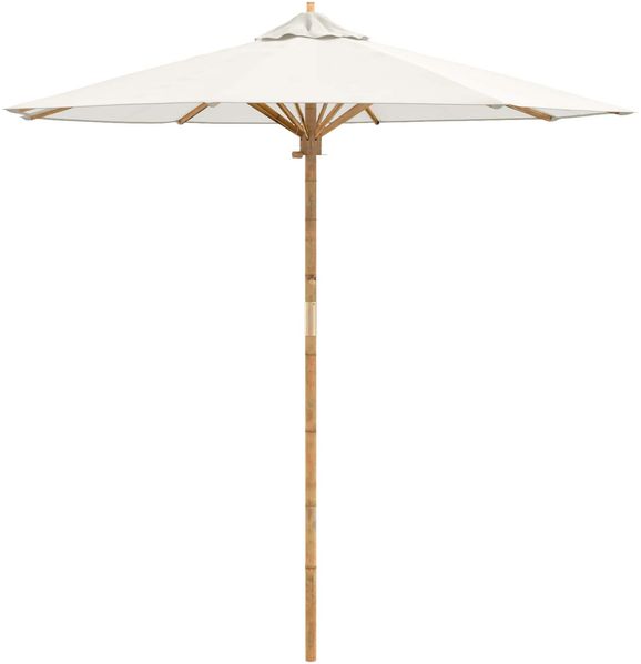 Garten-Sonnenschirm, Terrassenschirm Cremeweiß Ø 270 x 260 cm Bambus
