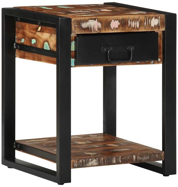vidaXL Beistelltisch Mehrfarbig 40x40x50 cm Altholz Massiv 4015942