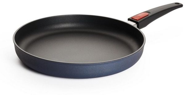 Woll Diamond Lite Flachpfanne - Induktiv -, Ø 30 cm, 5 cm hoch, mit abnehmbarem Stiel - Geeignet für alle Herdarten, Aluguss, backofenfest, anthrazit