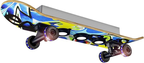 EVOTEC LED Deckenleuchte EASY CRUISER GRAFFITI, Dimmfunktion, Farbsteuerung, Farbwechsel, RGB, getrennt schaltbar, LED fest integriert, Warmweiß, LED Deckenlampe, Skateboardleuchte, Fernbedienung, Skateboard