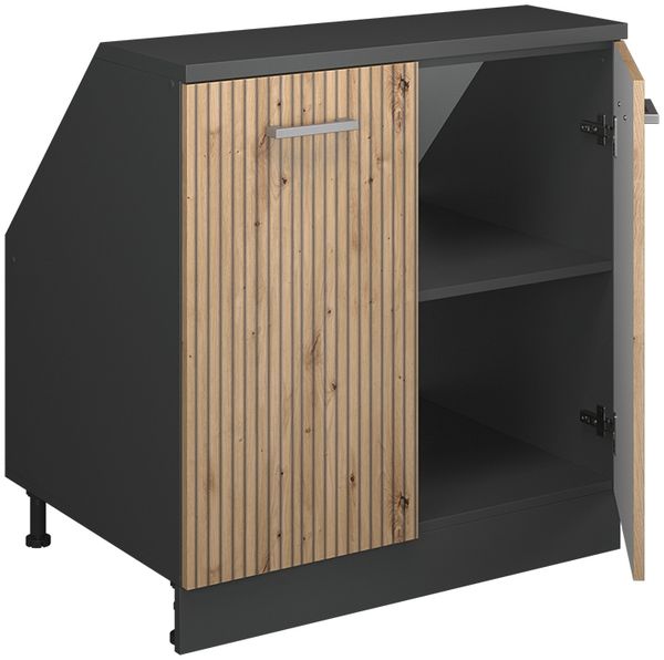 Dachschrägenschrank Rion Artisan-Eiche 80 x 81.6 cm mit 2 Türen, Schrankkorpus 60 cm Tiefe Vicco Bild 4