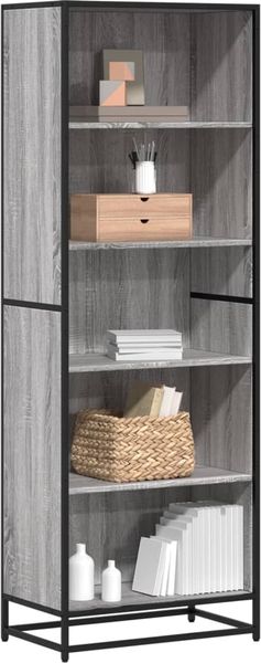 vidaXL Bücherregal Grau Sonoma 60x35x170,5 cm Holzwerkstoff 3300853