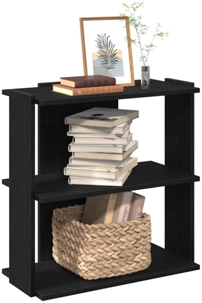 vidaXL Bücherregal 3 Böden Schwarz 60x30x80 cm Holzwerkstoff