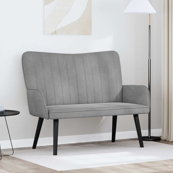 vidaXL 2-Sitzer Sofa Hellgrau 115 x 61 x 87 cm Samt (V) 42028950