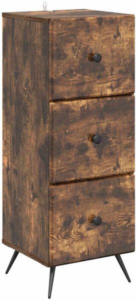 vidaXL Schubladenschrank Geräucherte Eiche 33 x 34,5 x 90 cm 895540