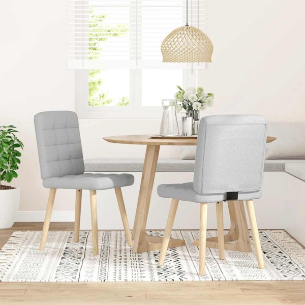 vidaXL Esszimmerstühle 2 Stk. Wolkengrau Stoff 4101100