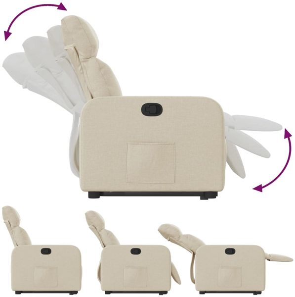 vidaXL Relaxsessel mit Aufstehhilfe Creme Stoff 3206707 Bild 7