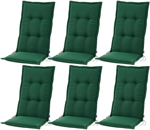 BURI Auflage Hochlehner Niederlehner für Gartenstühle Sesselauflagen Polster Gartenstuhlauflagen Stuhlkissen