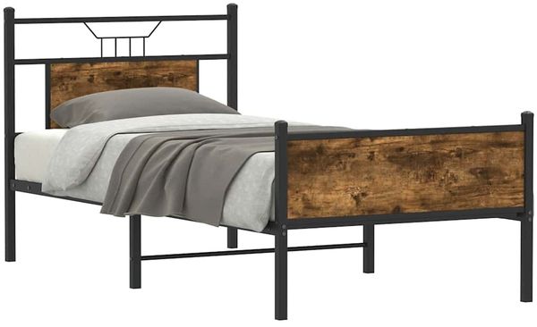 vidaXL Bettgestell ohne Matratze Räuchereiche 80x200 cm Holzwerkstoff 4106917
