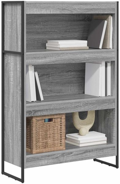vidaXL Bücherregal Graues Sonoma 80 x 30 x 121 cm Holzwerkstoff 886417 Bild 3