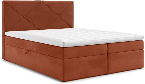 AX LIVING Boxspringbett 200x200 Bratton Amber Samt Bettkasten Topper Bild 2