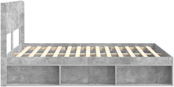 vidaXL Bettgestell mit Stauraum und Kopfteil Betongrau 120 x 190 cm 3414238 Bild 6