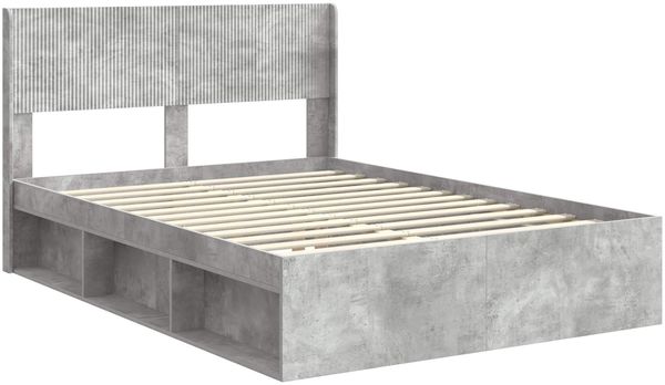 vidaXL Bettgestell mit Stauraum und Kopfteil Betongrau 120 x 190 cm 3414238 Bild 4