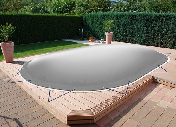 AirDeluxe Pool-Abdeckplane Ovale aufblasbare Poolplanen Schwimmbad Poolabdeckung, Winterabdeckung aus LKW Plane