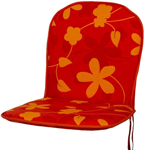 KETTtex Polsterauflage Monoblock niedrig 0464 rot-orange 79x43x3,5 cm KETTtex, (1 St), mit Bindebändern