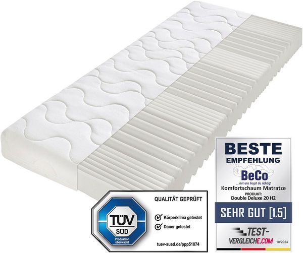 7-Zonen Matratze Double DeLuxe von Beco: Made in Germany 100x200 H2