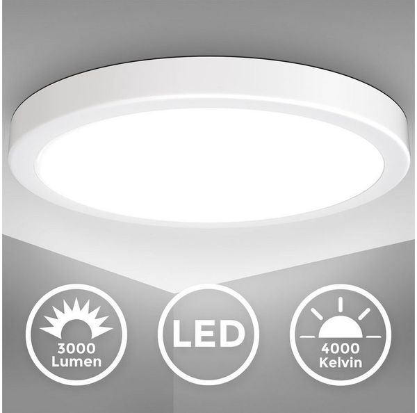 B.K.Licht Deckenleuchte BKL1538, LED fest integriert, 4000K - Neutralweiß