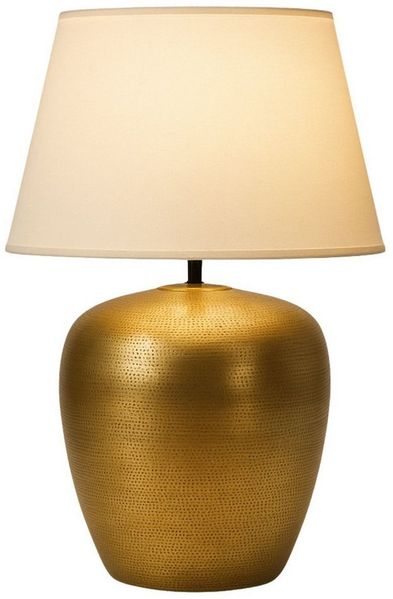 Marrakesch Orient & Mediterran Interior Nachttischlampe 2er Set Tischlampenfuß Camden Gold 39?cm, Boho Lampensockel Metall, Handarbeit