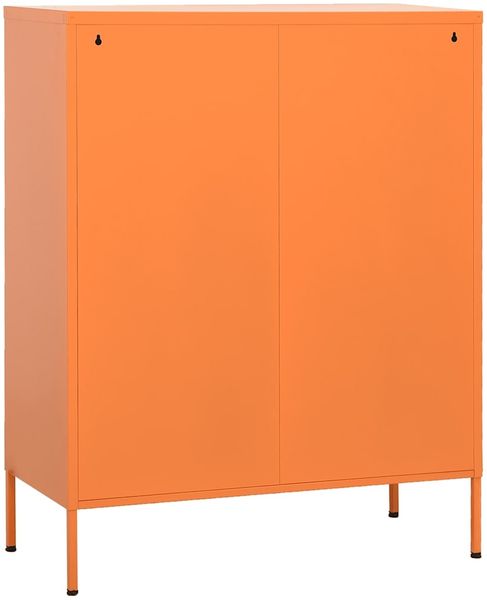 Sideboard KEVI Metall Orange 80x35x101,5 cm Stahl | Flurschrank Metallschrank Lagerschrank Beistellschrank Wohnzimmer Bild 6