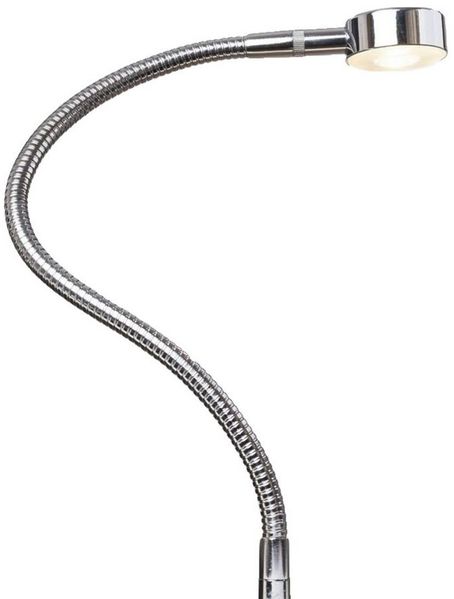 kalb Bettleuchte LED Leseleuchte Bettlampe Flexleuchte chrom silbergrau Touch Schalt, warmweiß
