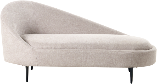 Beliani 'VALREAS' Chaiselongue, Stoff taupe, Linksseitig