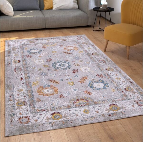 Paco Home Teppich Palermo 563, rechteckig, Höhe: 13 mm, Kurzflor, Orient-Optik, Vintage Design