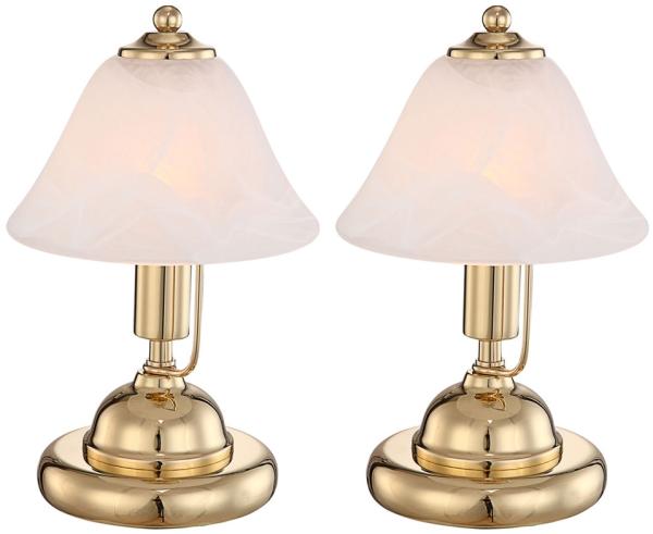 2er Set Tischlampen, gold, Touchschalter, Höhe 27 cm ANTIQUE