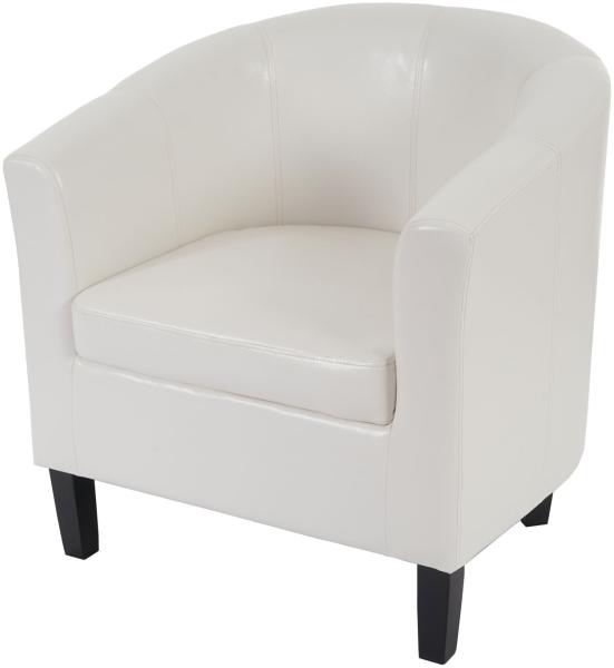 Sessel Newport T379, Loungesessel Clubsessel, Kunstleder ~ weiß