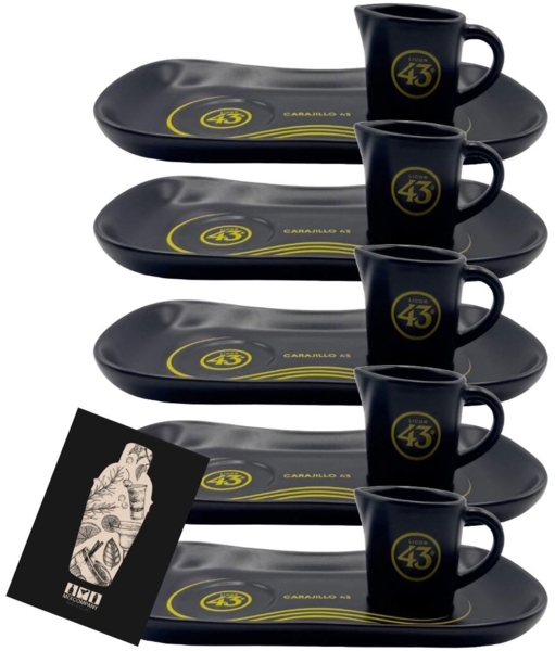 Licor 43 Carajillo XXL Espresso Service Set 5er-Set - 5 x Tablett & Espresso Kännchen
