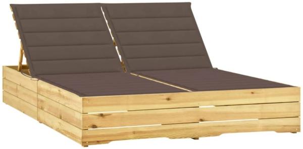 vidaXL Doppel-Sonnenliege mit Taupe Auflagen Kiefer Imprägniert 3065977